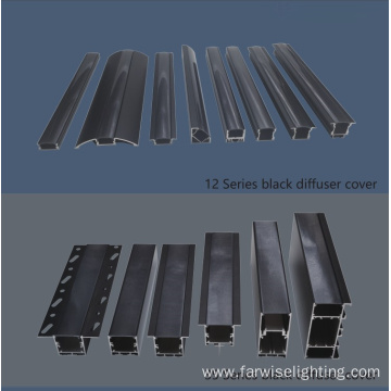 aluminum squar groove black LED linear light cover